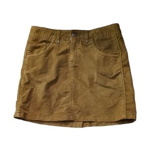 Athleta Old Gold Corduroy Mini Skirt Size 2